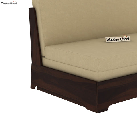 Della 3 Seater Sheesham Wood Sofa Cum Bed Without Armrests (Walnut Irish Cream)