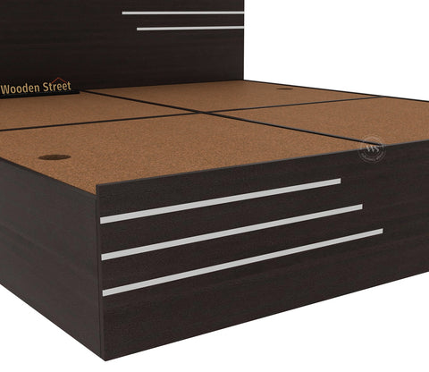 Treaden Premium Engineered Wood Bed With Quad Sectioned Box Storage (Queen Size, Flowery Wenge Finish)