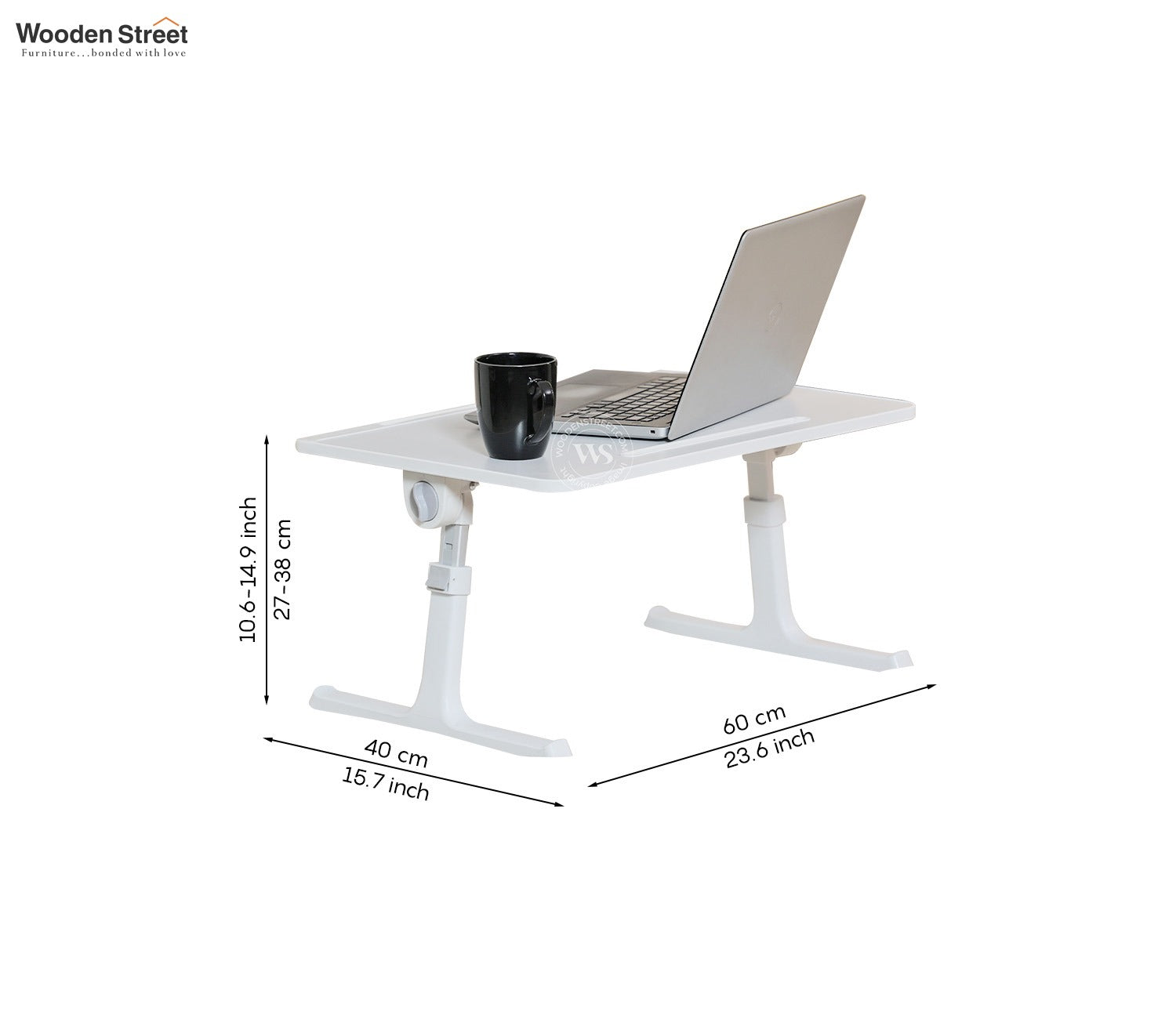 Nerdy Height Adjustable and Foldable Engineered Wood Breakfast, Study and Laptop Table (Silver)
