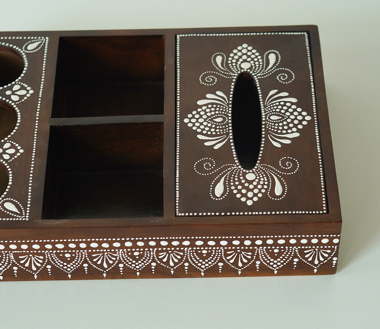 Medhini Hand Painted Solid Wood Multistorage Tray