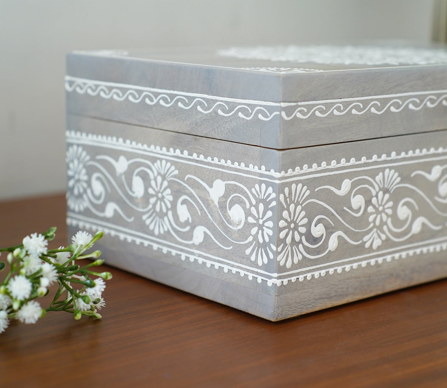 Ira Traditional Designer Hand Painted Wooden Jewellery Box