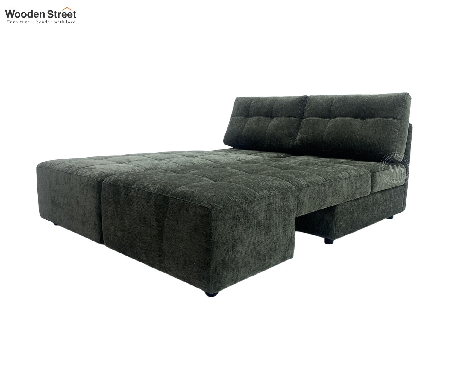 Malvern Premium L shape Fabric Sofa (Dark Olive Green)