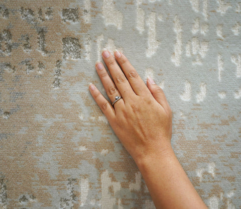 Terezza Beige Abstract Carpet  (11 x 7.8 Feet)