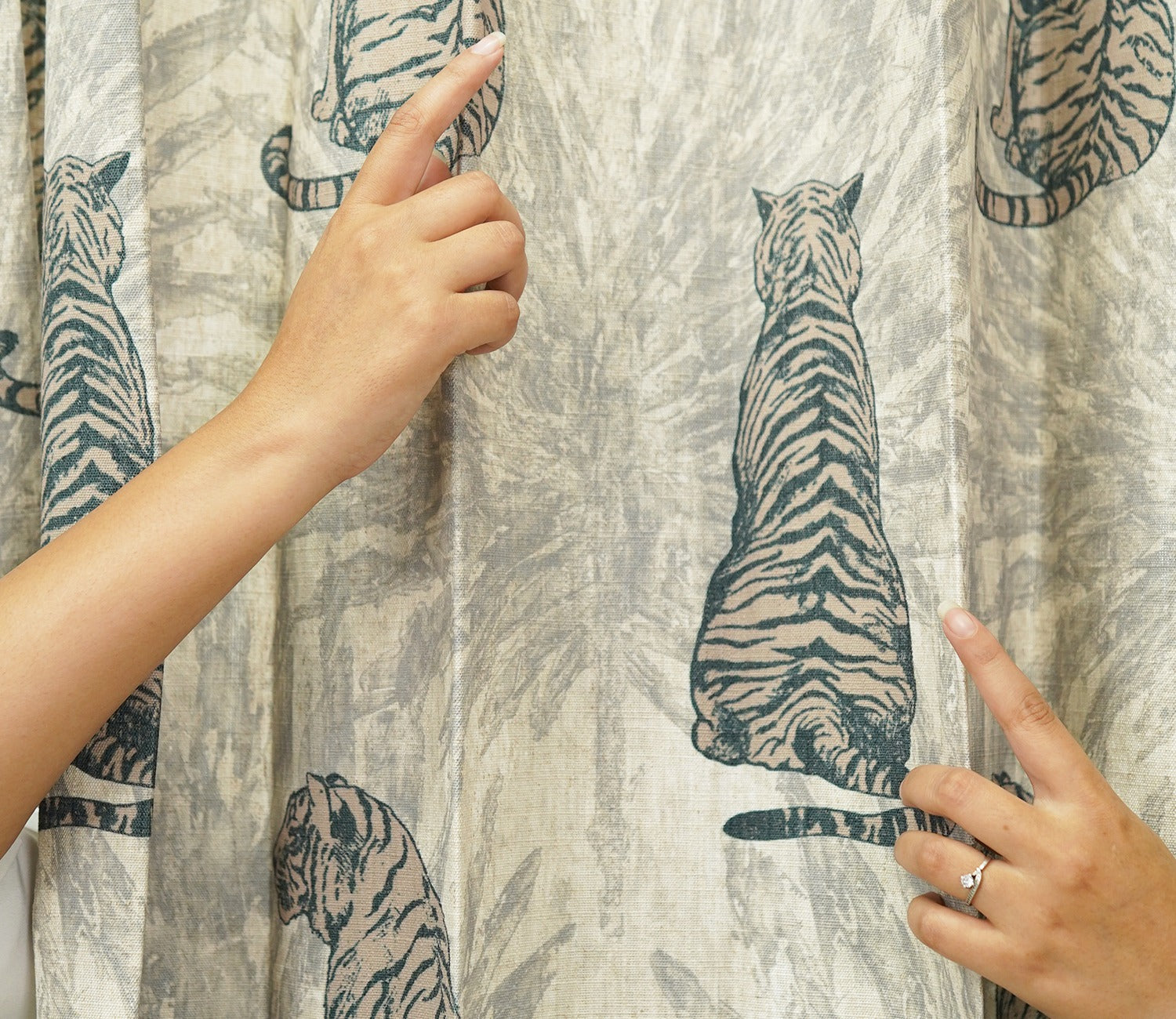 Leopard Print Light-Filtering Door Curtains Set of 2 (Grey, 7 Feet)