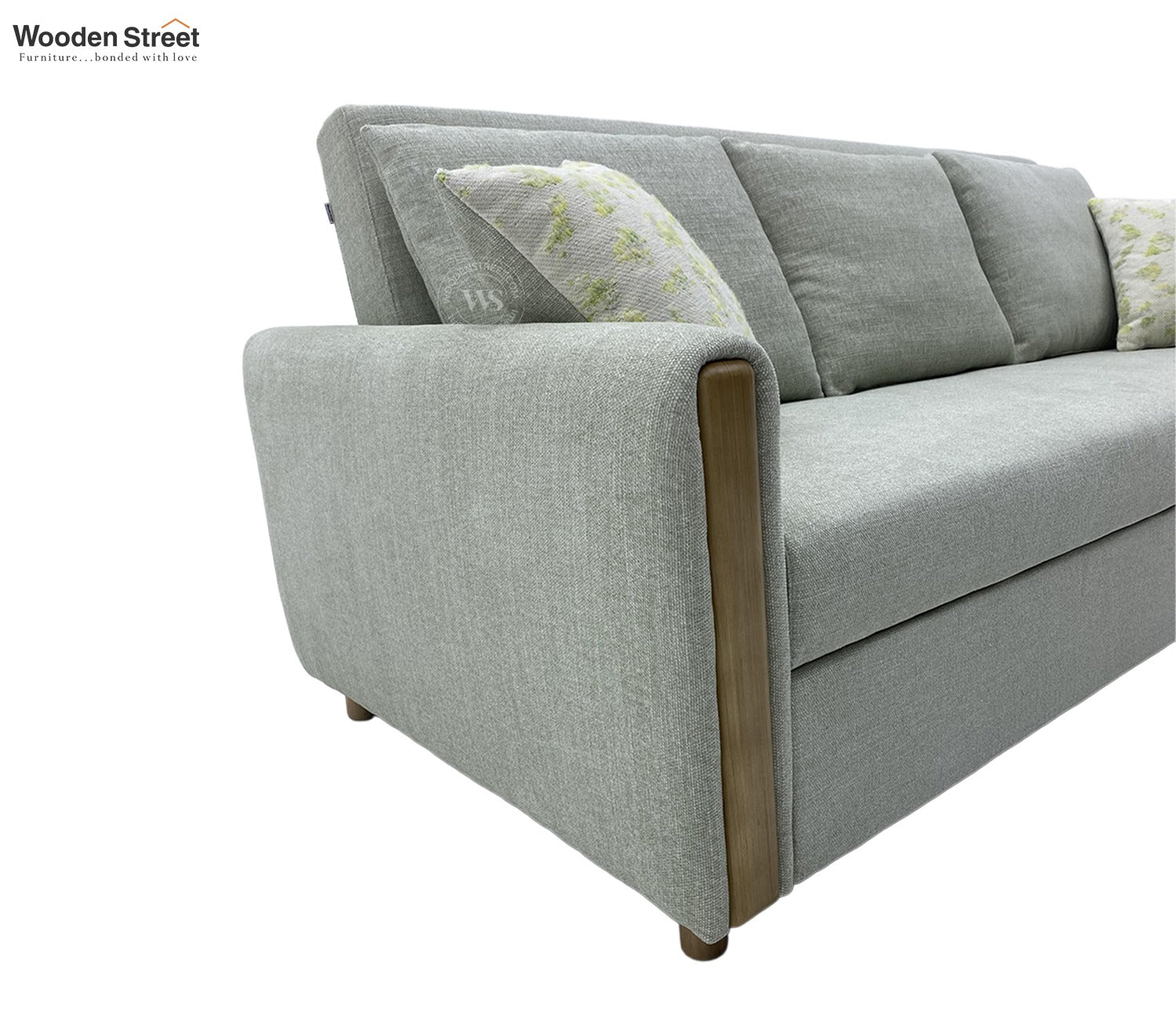 Kairo Fabric Pull-Out Sofa Cum Bed with Under Seat Storage (Grey)