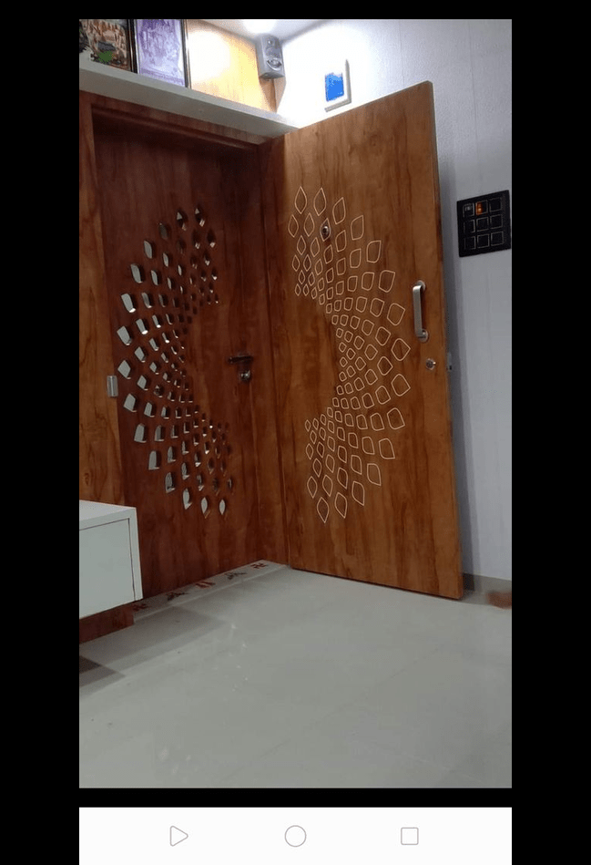 Trueliving Indian Look Wooden-Single-Safety Main Door I Single Door (8 ft in height and 7 ft in width) (Thickness 1.5 Inch)