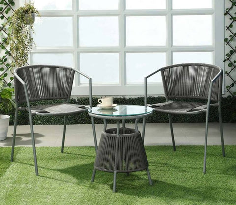 Sair Rope Patio Set (Dark Grey)