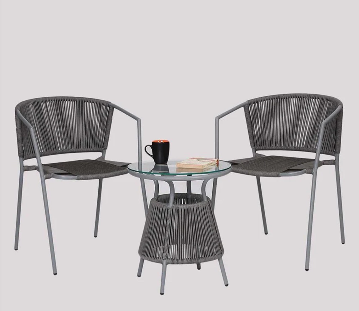 Sair Rope Patio Set (Dark Grey)