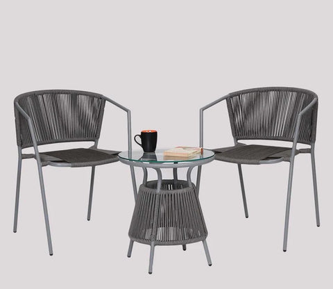 Sair Rope Patio Set (Dark Grey)