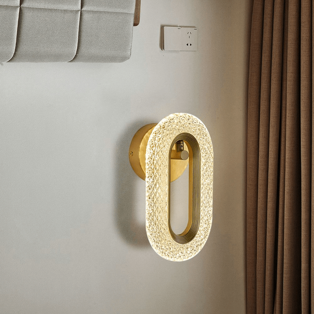 Trueliving 25W Modern Gold Close U Shape LED Creative Indoor Wall Lamp for Bedroom Dining Room Bedside Living