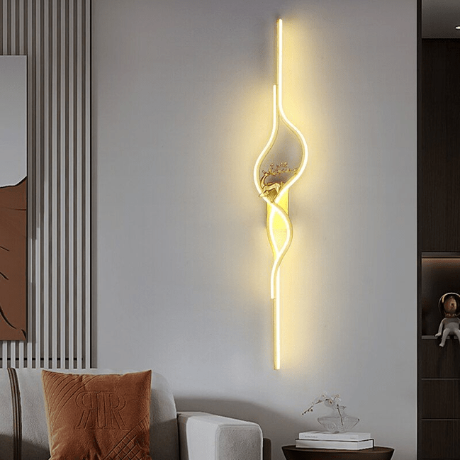 Trueliving 600 MM Modern Indoor Black POT Curl Metal Wall Light