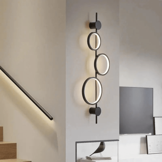 Trueliving Nordic Minimalist Led Wall Lamp Bedside Black Gray Circle 14 W