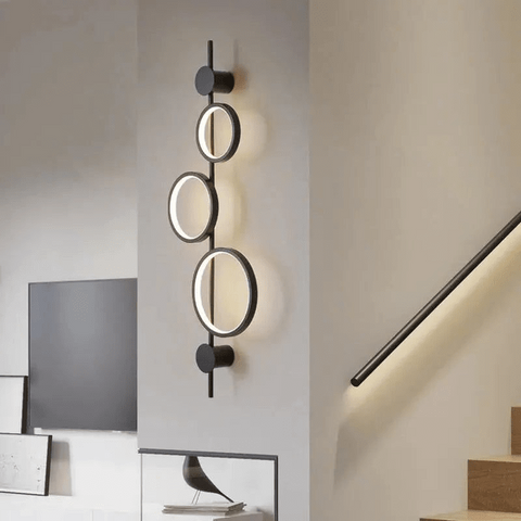 Trueliving Nordic Minimalist Led Wall Lamp Bedside Black Gray Circle 14 W