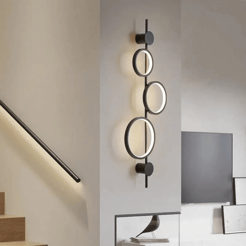 Trueliving Nordic Minimalist Led Wall Lamp Bedside Black Gray Circle 14 W