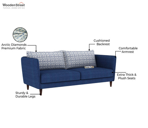 Oxford 3 Seater Fabric Sofa (Cotton, Arctic Diamonds)
