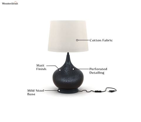 Wick Metal Black Table Lamp
