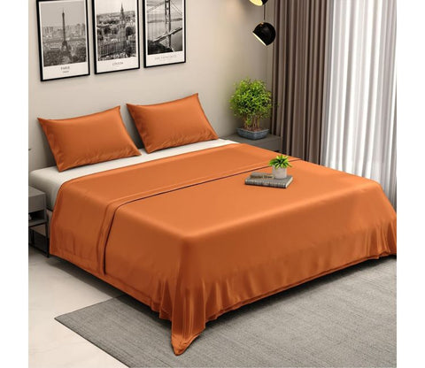 Organic Dobby Checks Bamboo Bedsheet Single Size Bed 300 TC with 1 Pillowcase and 1 Fitted Bedsheet (Blue)