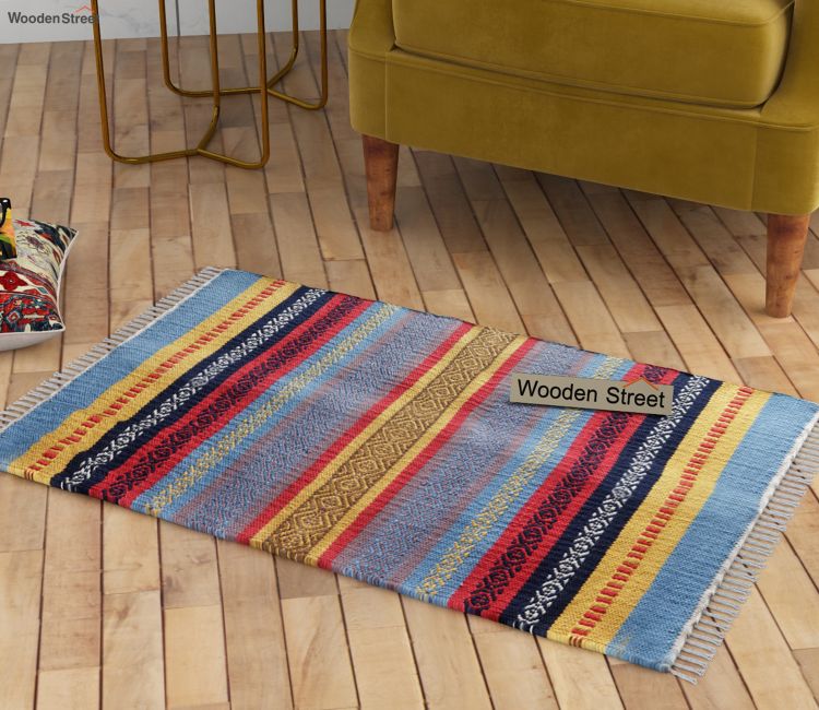 Dusky Stripes Cotton Sindhi Rug - 2 x 3 Feet