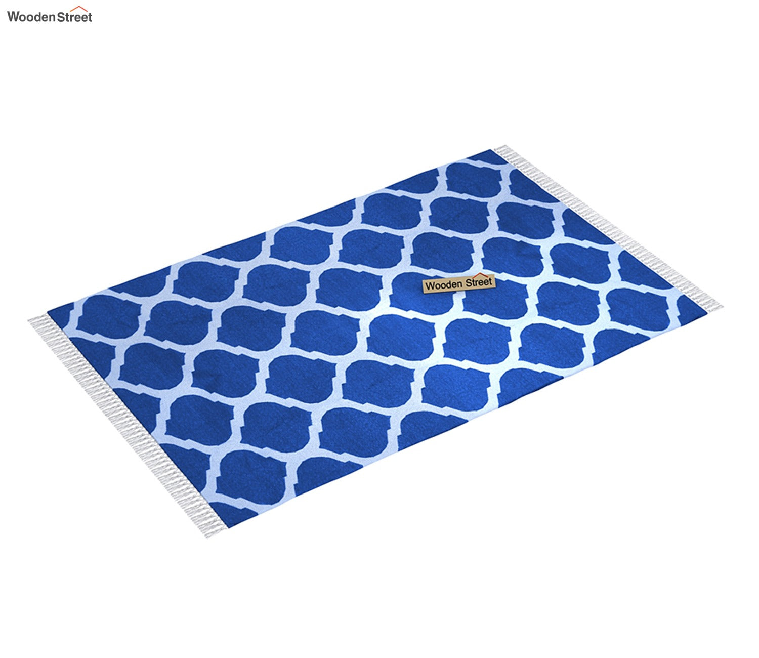 Fierce Blue Cotton Flat Weave Rug - 4 x 6 Feet