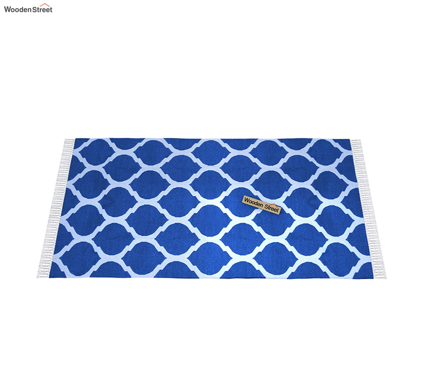 Fierce Blue Cotton Flat Weave Rug - 4 x 6 Feet