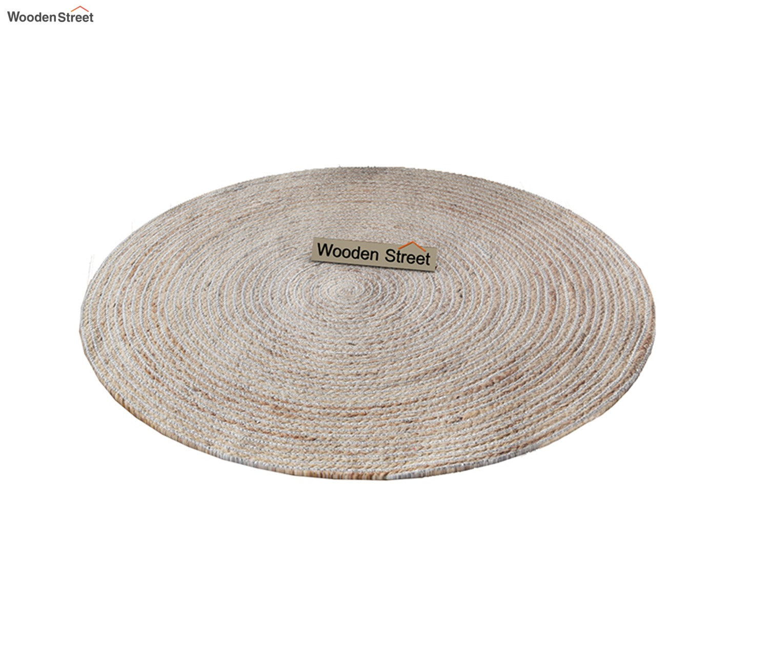 Earthy Ripple Jute Braided Round Rug For Living Room - 3 x 3 Feet