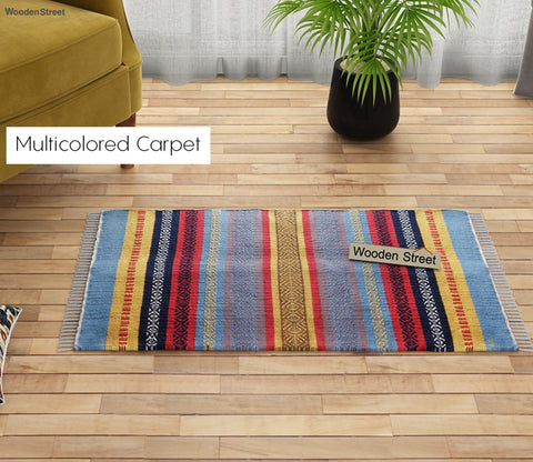 Dusky Stripes Cotton Sindhi Rug - 2 x 3 Feet