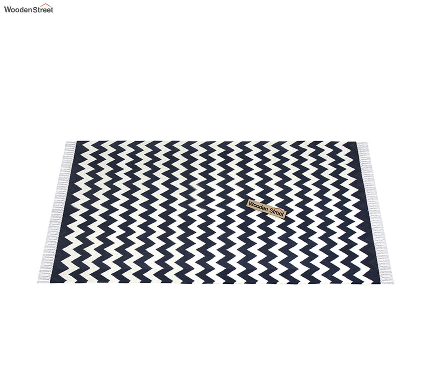 White Wave Cotton Flat Weave Rug - 4 x 6 Feet