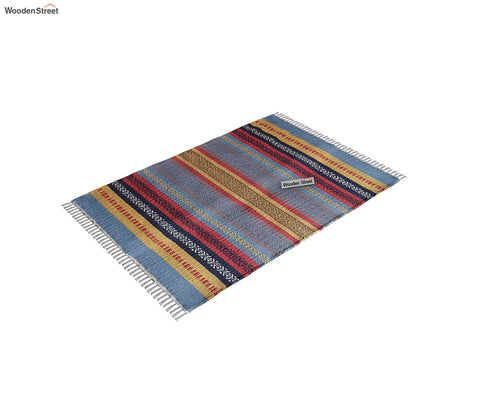 Dusky Stripes Cotton Sindhi Rug - 2 x 3 Feet