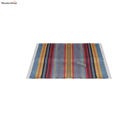 Dusky Stripes Cotton Sindhi Rug - 2 x 3 Feet
