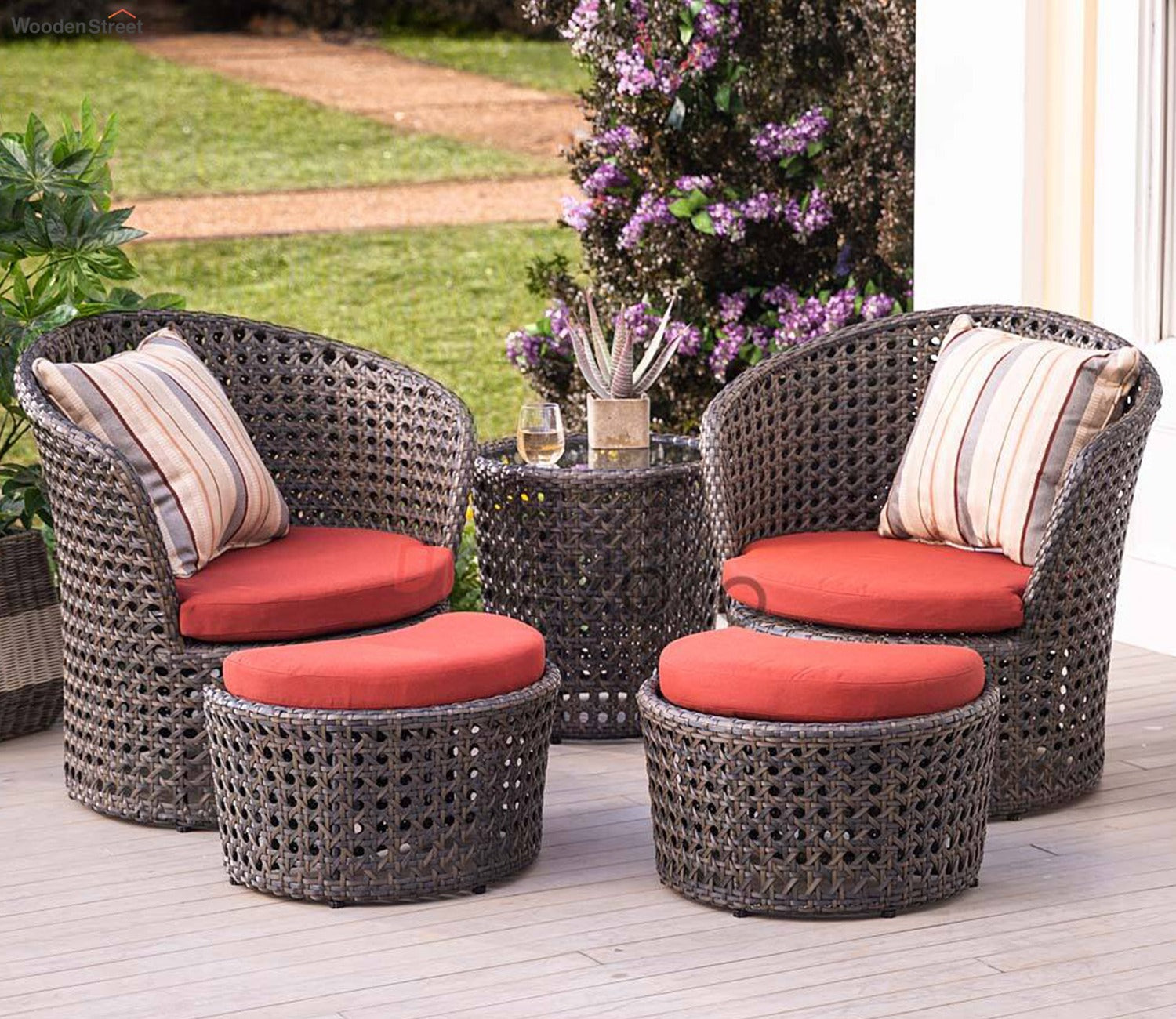 Dark Brown Seat Outdoor Patio Set