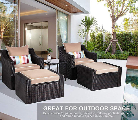 Brown 5 Seater Outdoor Patio Set