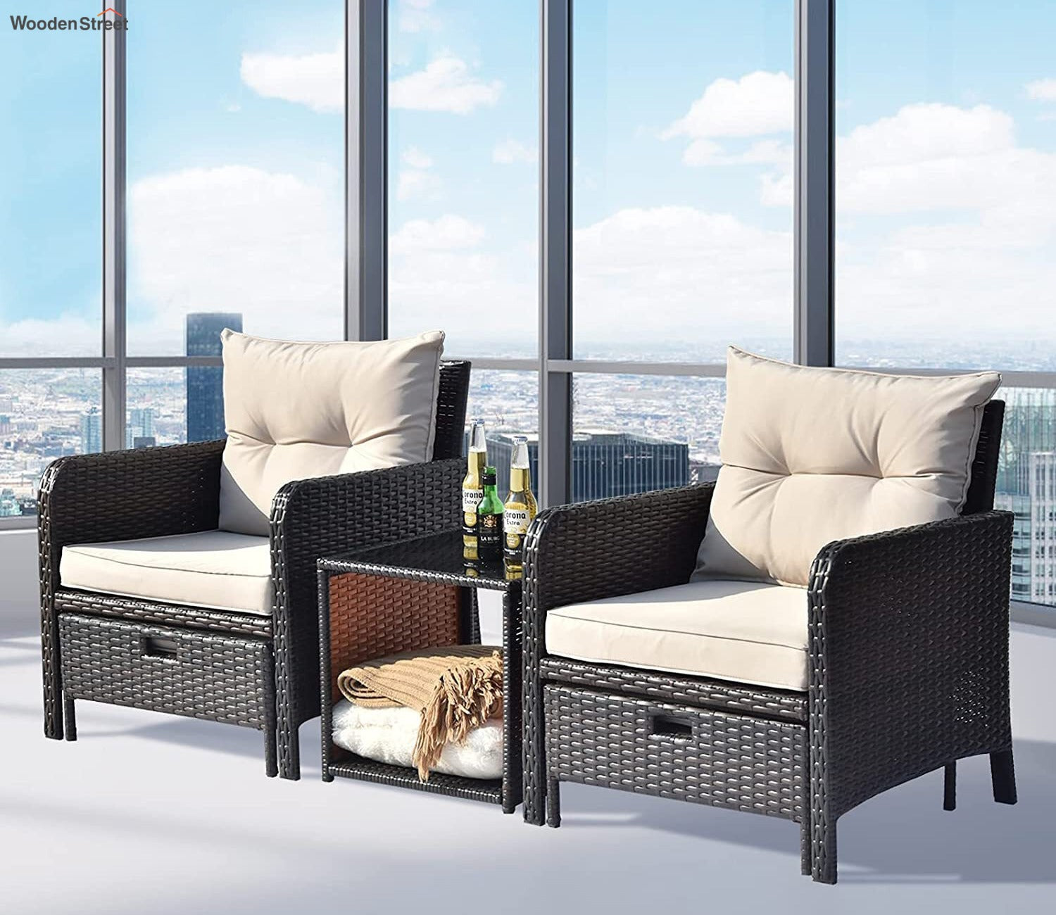 Stylish Dark Brown Color Seating Outdoor Patio Set