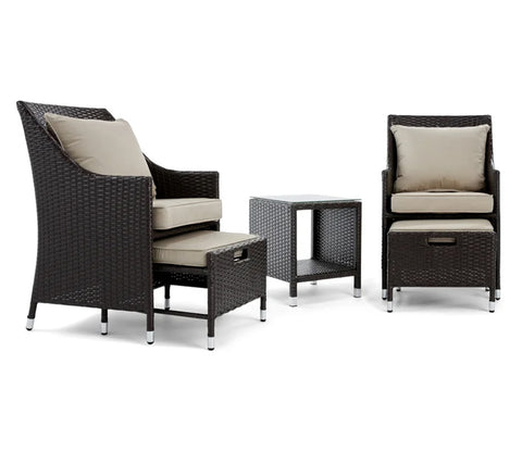 Wicker Seating Outdoor Patio Set (Tan Brown)