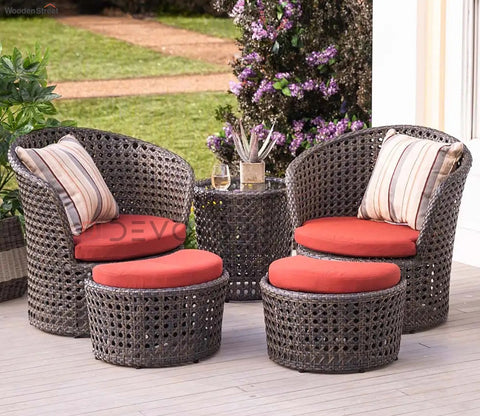 Dark Brown Seat Outdoor Patio Set