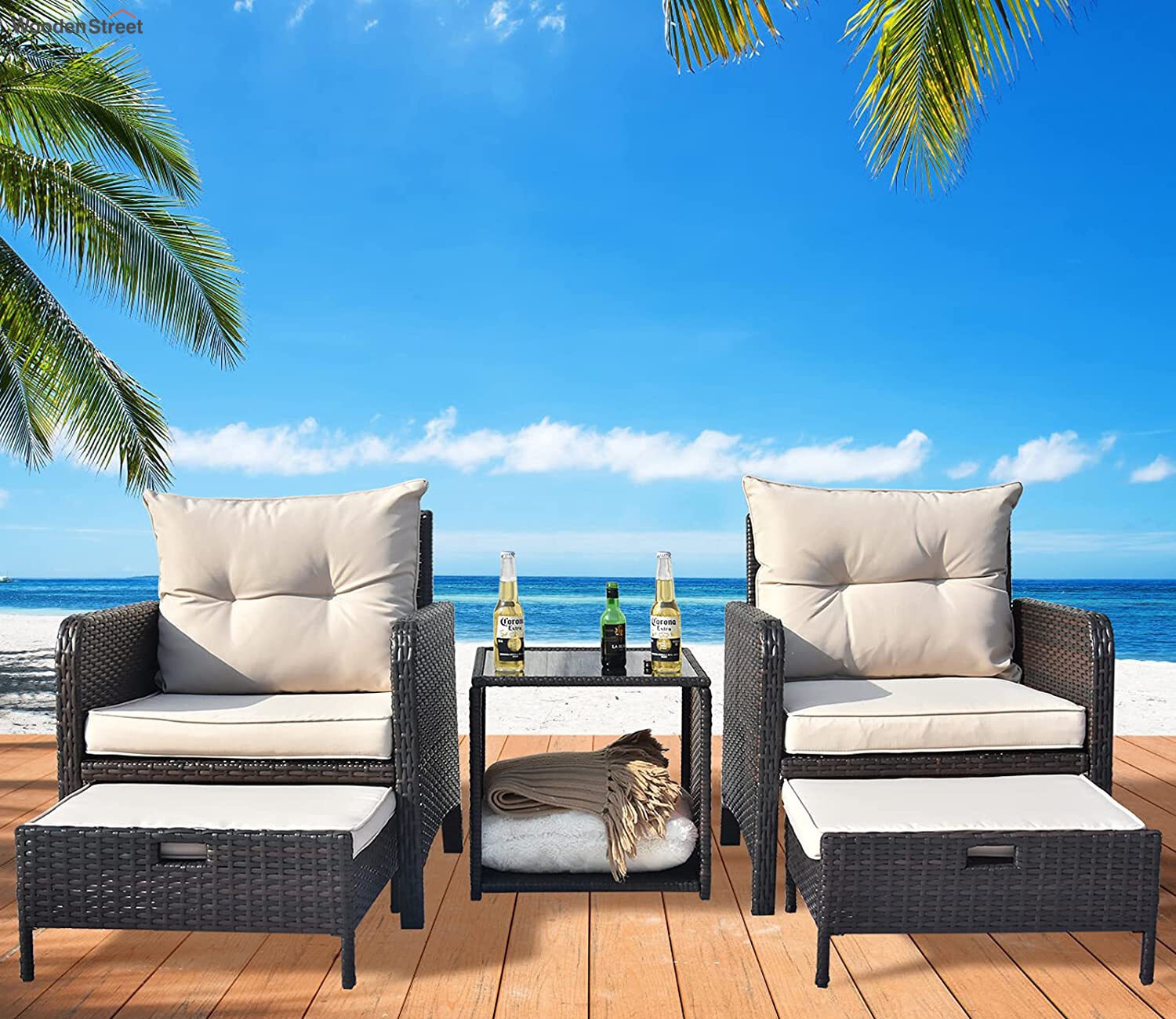 Stylish Dark Brown Color Seating Outdoor Patio Set