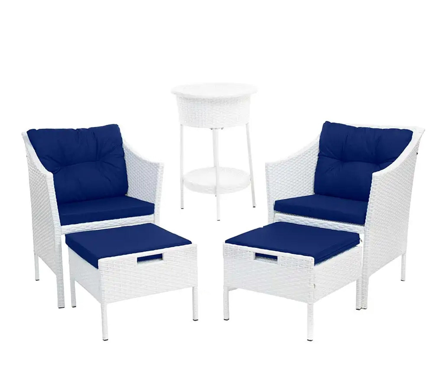Wicker Seating Outdoor Patio Set (White)