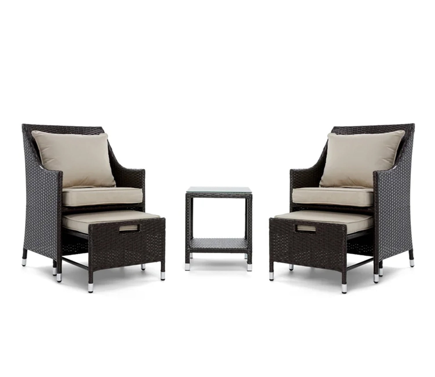 Wicker Seating Outdoor Patio Set (Tan Brown)