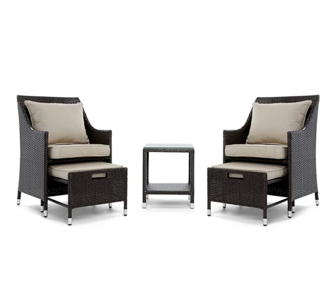 Wicker Seating Outdoor Patio Set (Tan Brown)