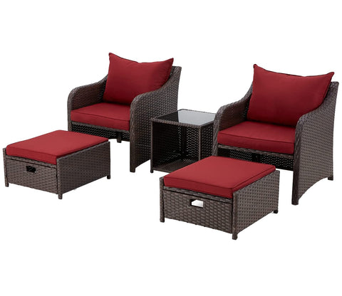 Wicker Seating Outdoor Patio Set (Dark Brown)