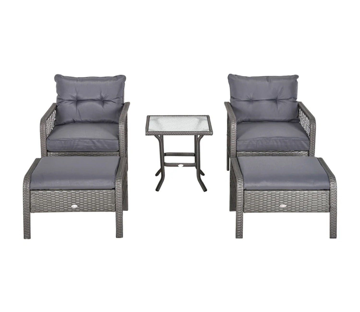 Wicker Seating Outdoor Patio Set (Light Grey)