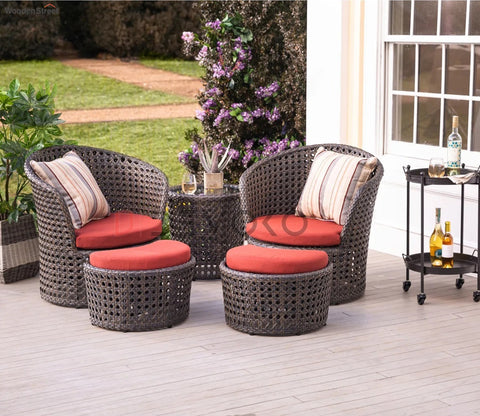 Dark Brown Seat Outdoor Patio Set