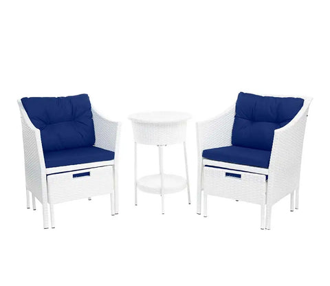 Wicker Seating Outdoor Patio Set (White)