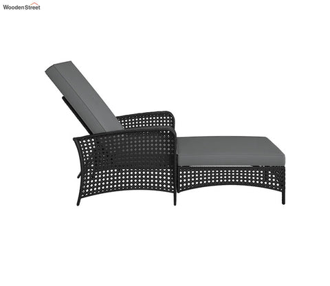 Black Reclining Outdoor Chaise Lounge Chair