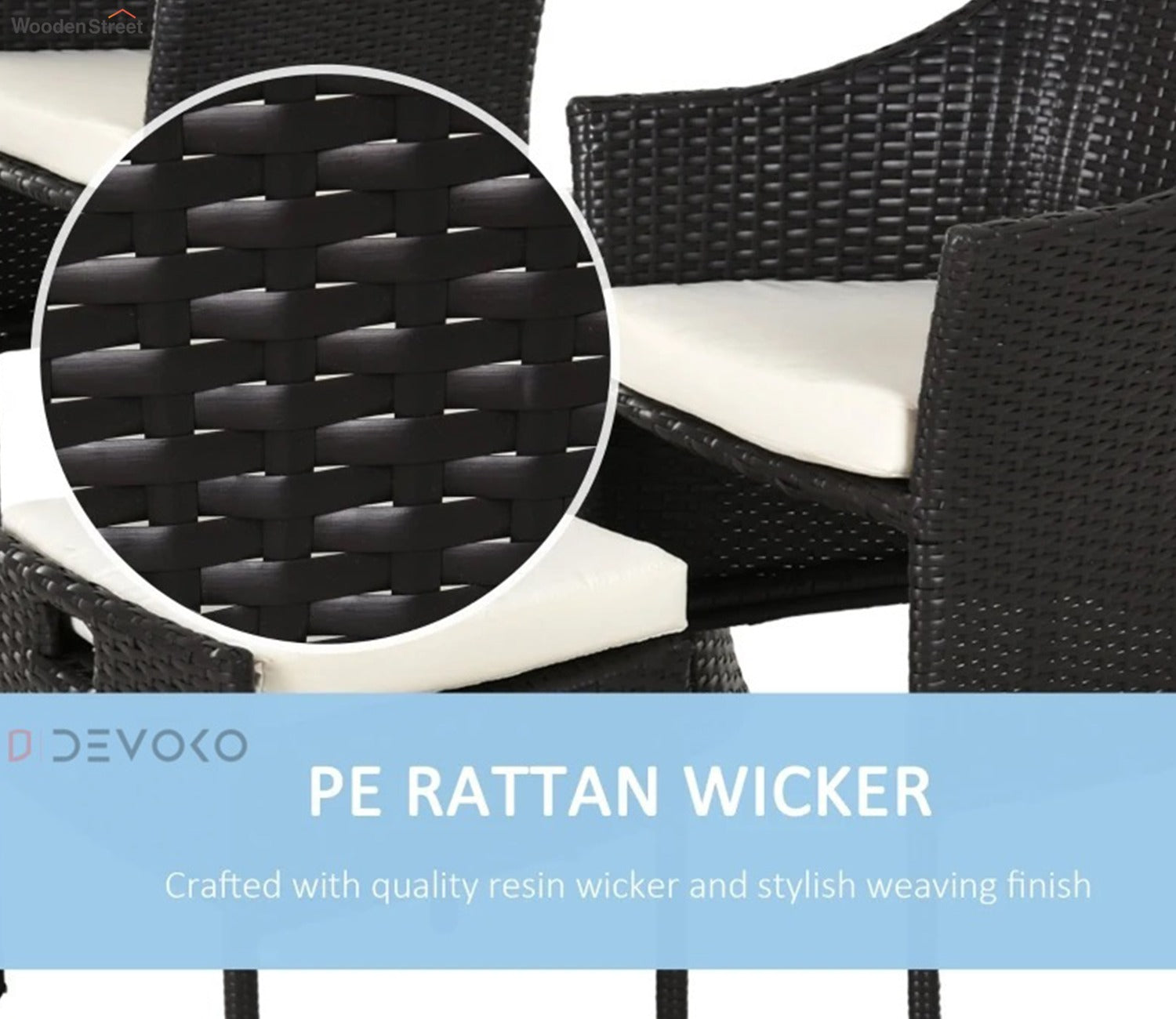 Black Color Seat Outdoor Patio Set