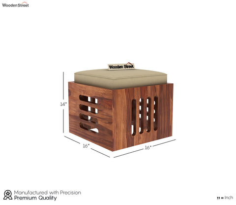 Petlin Sheesham Wood Coffee Table with 4 Seating Stools (Honey Finish)