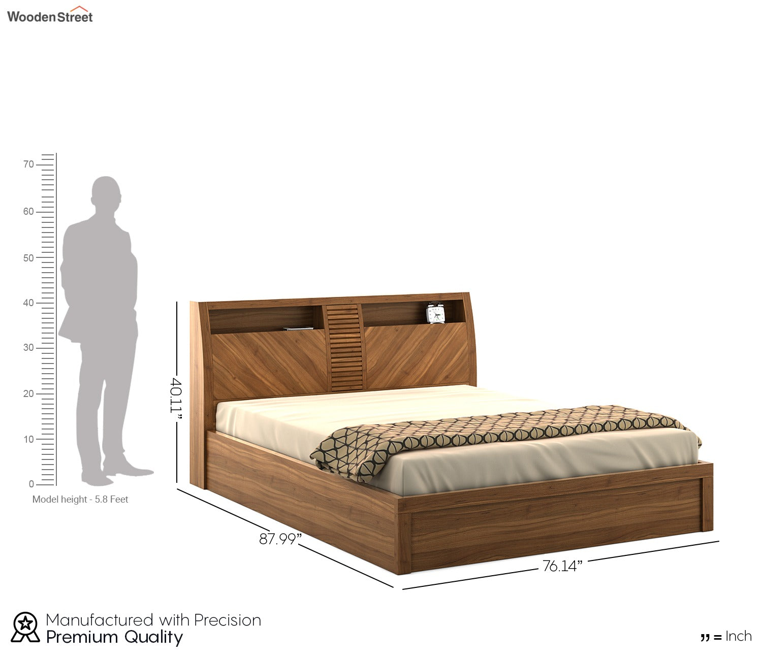 Alan King Size Bed With Lift on Storage