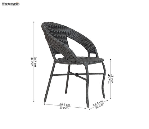 Milano Wicker Outdoor Garden Chair (Black)