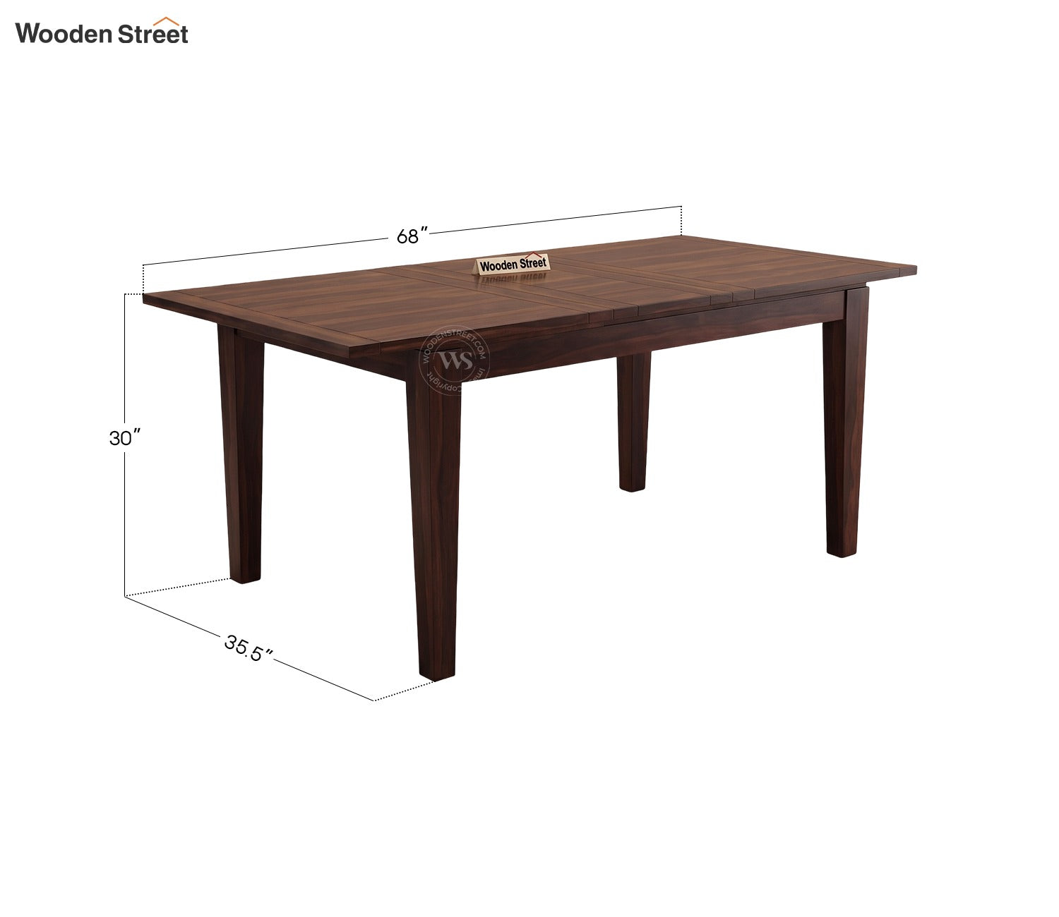 Tim Extendable 4 Seater Dining Table (Walnut Finish)