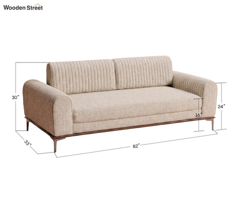 Lorenz 3 Seater Lounger Sofa With Tilt Adjust Headrest (Cotton, Jade Ivory)