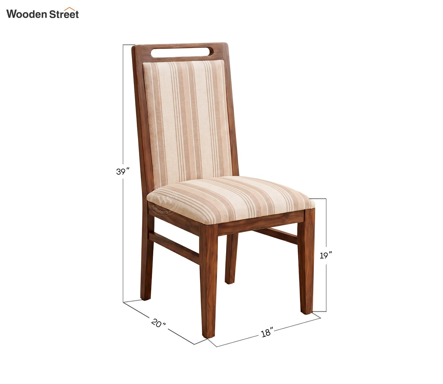 Hazel 6 Seater Sheesham Wood Dining Set with Valence Quartz Top Table and Hazel Chair (Teak Finish)
